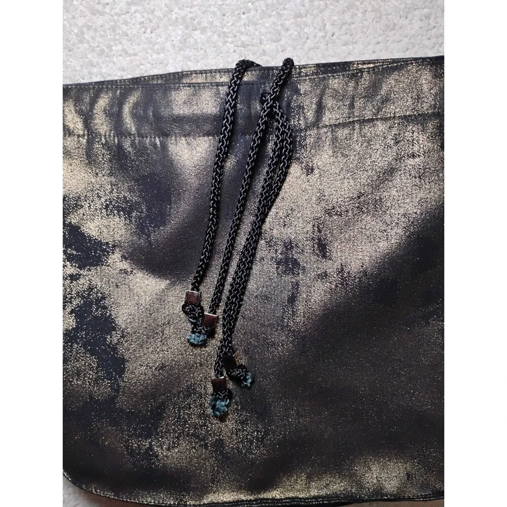 Metallic Gold Sack Shoulder Bag Edgy Disco Glam Rock